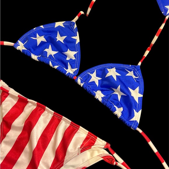 Stars and Stripes Crisscross Bikini Set